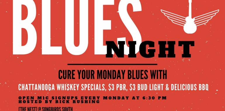 Blues Night Open Jam-Songbirds in Chattanooga, TN-March 24, 2019